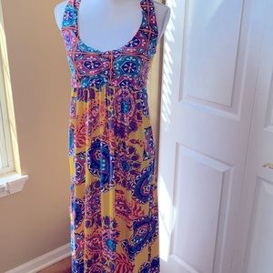 Tracey Negoshian Yellow Halter Maxi Sundress L